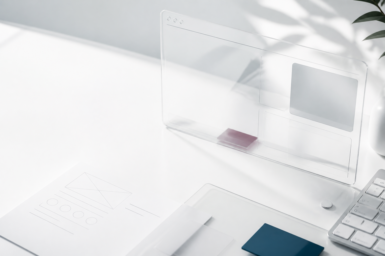 Product detail page and web design mockup